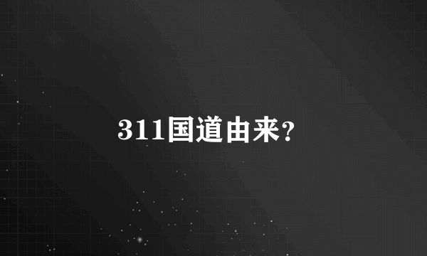 311国道由来？