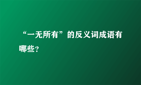 “一无所有”的反义词成语有哪些？