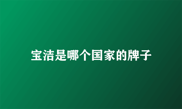 宝洁是哪个国家的牌子