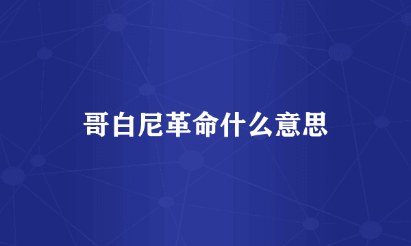 哥白尼革命什么意思