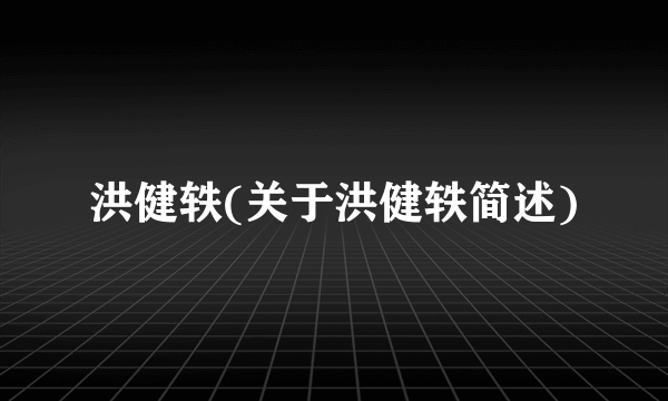 洪健轶(关于洪健轶简述)