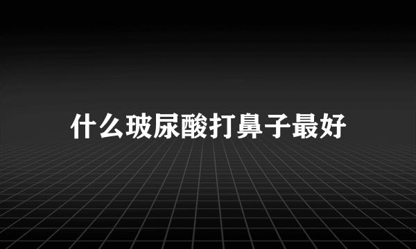 什么玻尿酸打鼻子最好