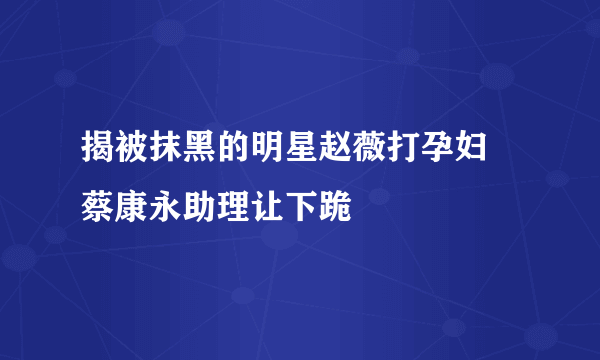 揭被抹黑的明星赵薇打孕妇 蔡康永助理让下跪