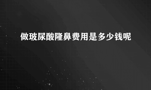 做玻尿酸隆鼻费用是多少钱呢