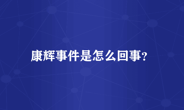 康辉事件是怎么回事？