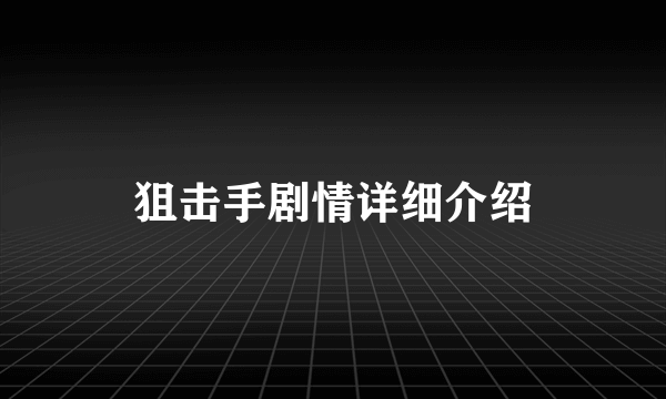 狙击手剧情详细介绍