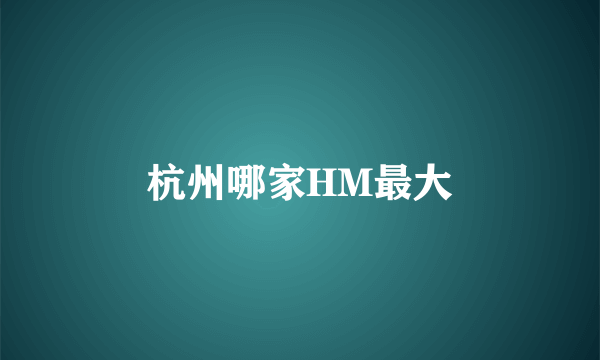 杭州哪家HM最大