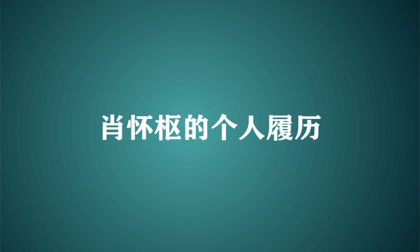肖怀枢的个人履历