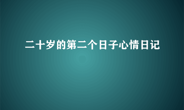 二十岁的第二个日子心情日记