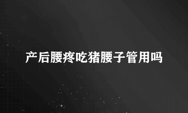 产后腰疼吃猪腰子管用吗