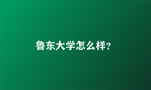 鲁东大学怎么样？