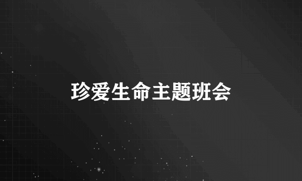 珍爱生命主题班会