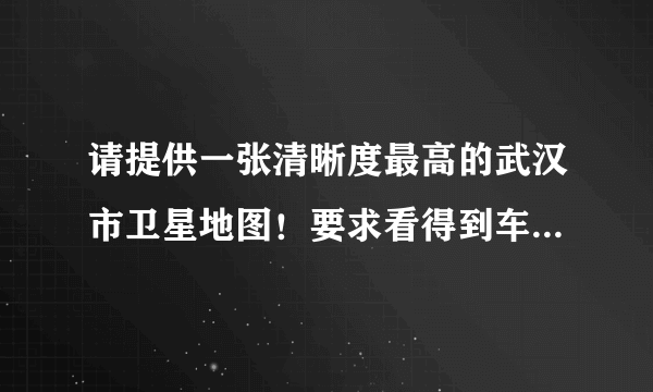 请提供一张清晰度最高的武汉市卫星地图！要求看得到车辆和行人的。