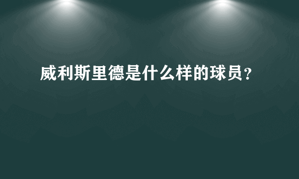 威利斯里德是什么样的球员？