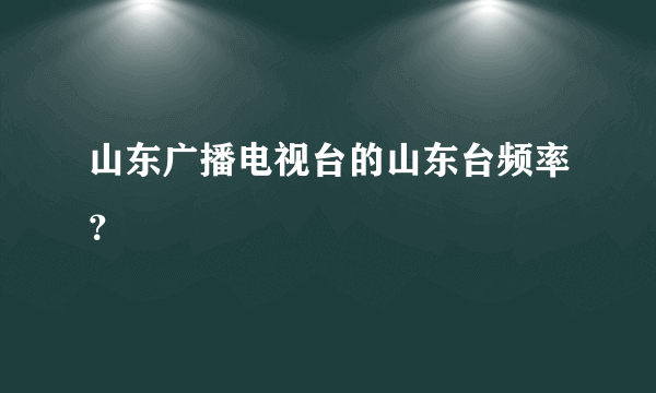 山东广播电视台的山东台频率？