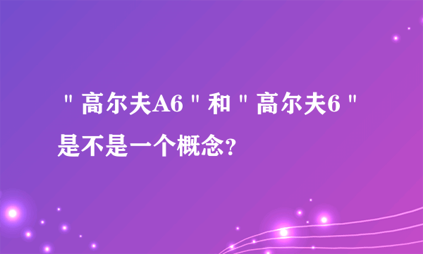 ＂高尔夫A6＂和＂高尔夫6＂是不是一个概念？