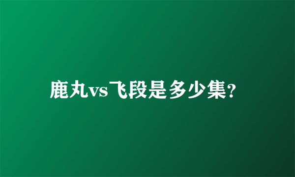 鹿丸vs飞段是多少集？
