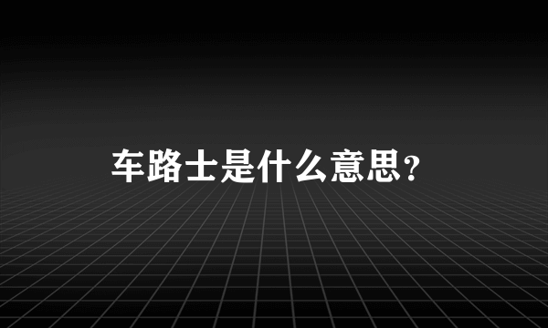 车路士是什么意思？