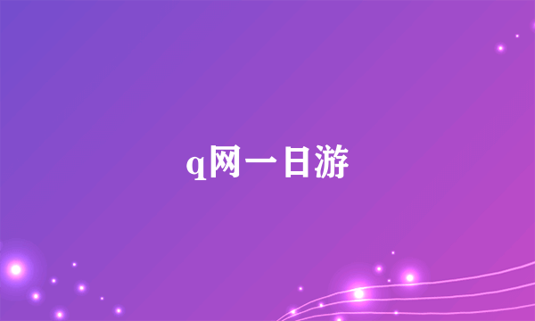 q网一日游