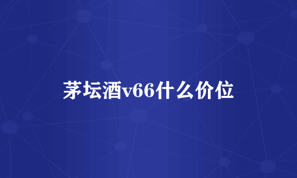 茅坛酒v66什么价位