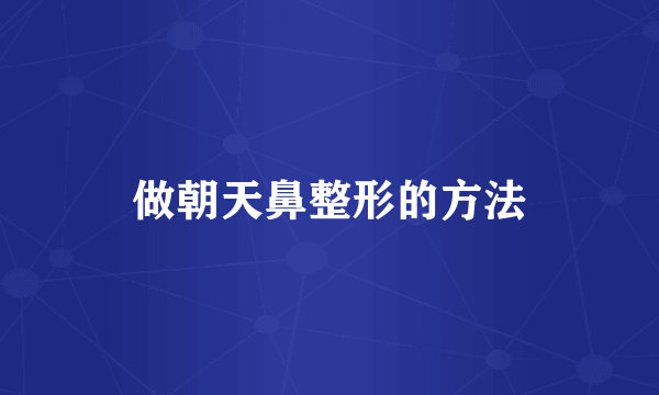 做朝天鼻整形的方法