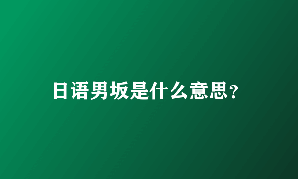 日语男坂是什么意思？