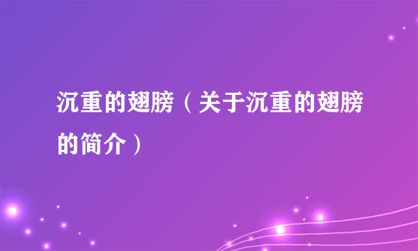 沉重的翅膀（关于沉重的翅膀的简介）