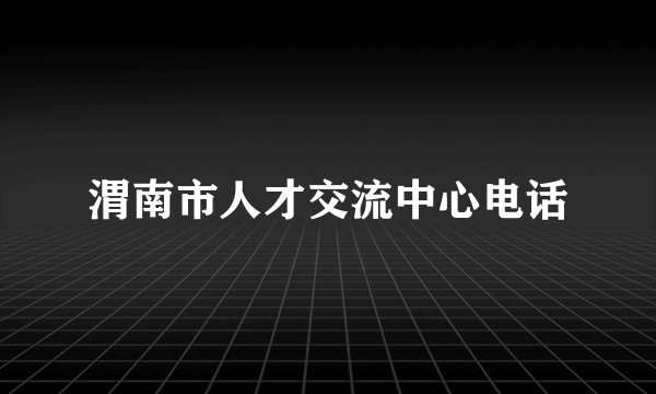 渭南市人才交流中心电话