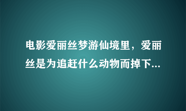 电影爱丽丝梦游仙境里，爱丽丝是为追赶什么动物而掉下了神奇的地下世界？