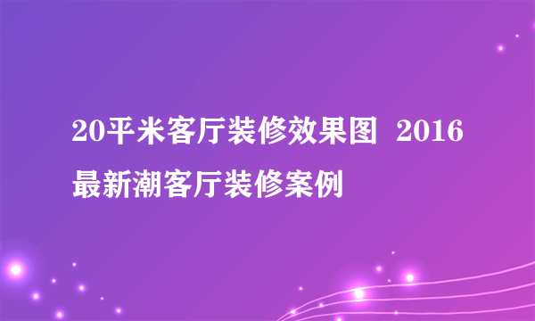 20平米客厅装修效果图  2016最新潮客厅装修案例