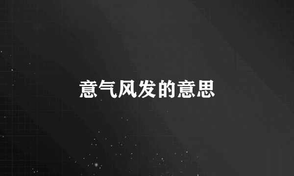 意气风发的意思