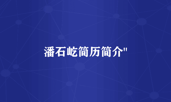 潘石屹简历简介
