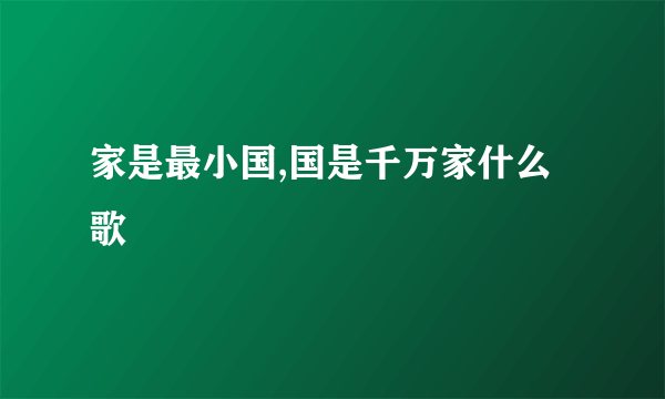 家是最小国,国是千万家什么歌