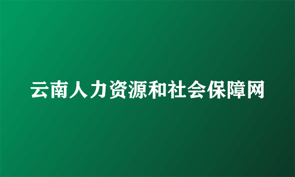 云南人力资源和社会保障网