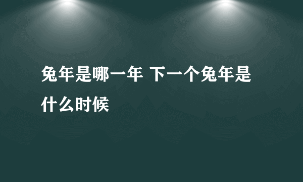 兔年是哪一年 下一个兔年是什么时候