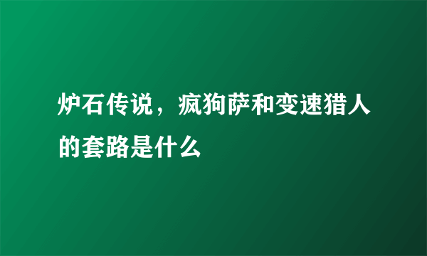 炉石传说，疯狗萨和变速猎人的套路是什么