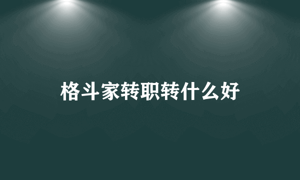 格斗家转职转什么好