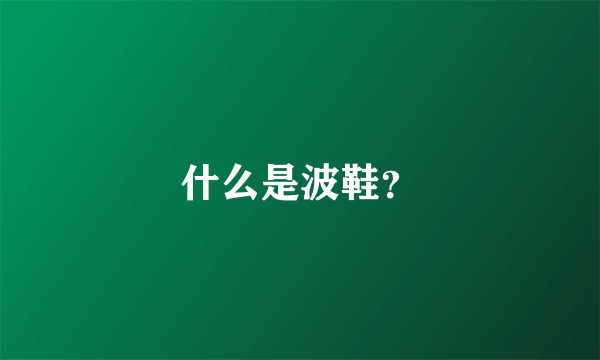 什么是波鞋？