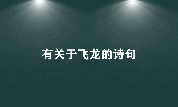 有关于飞龙的诗句