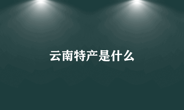 云南特产是什么