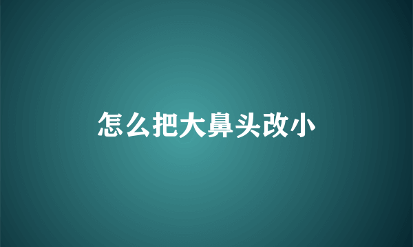 怎么把大鼻头改小
