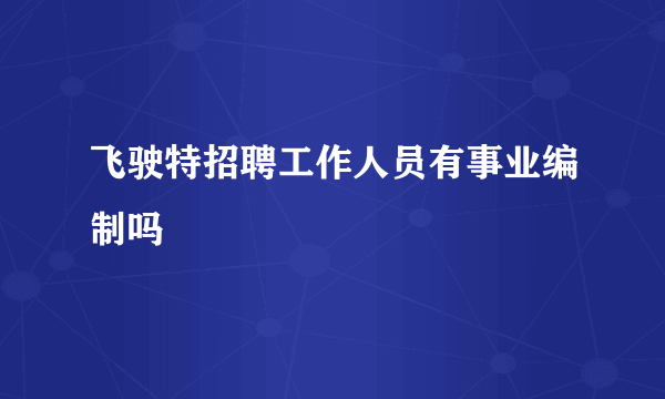 飞驶特招聘工作人员有事业编制吗