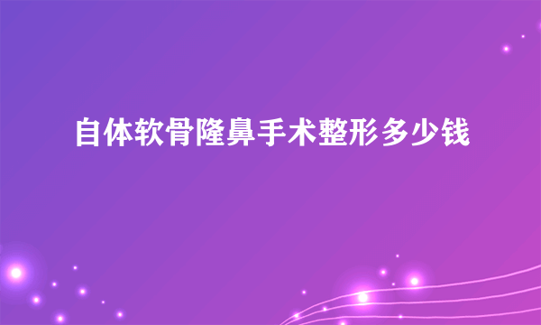 自体软骨隆鼻手术整形多少钱