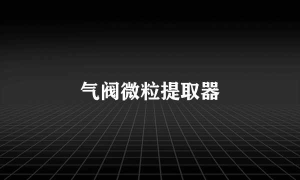 气阀微粒提取器
