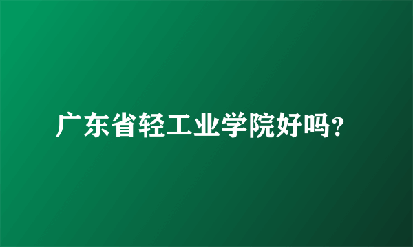 广东省轻工业学院好吗？