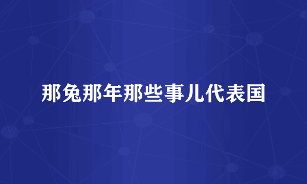那兔那年那些事儿代表国