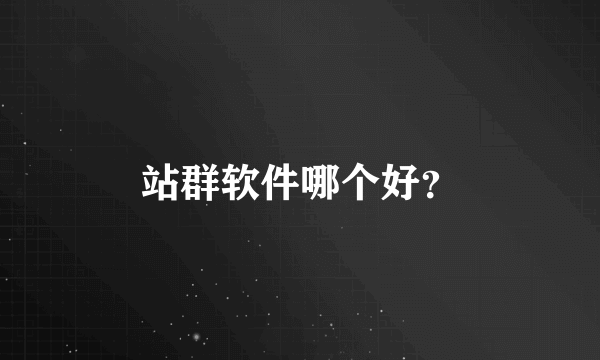 站群软件哪个好？