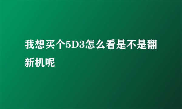 我想买个5D3怎么看是不是翻新机呢