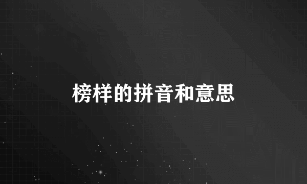 榜样的拼音和意思