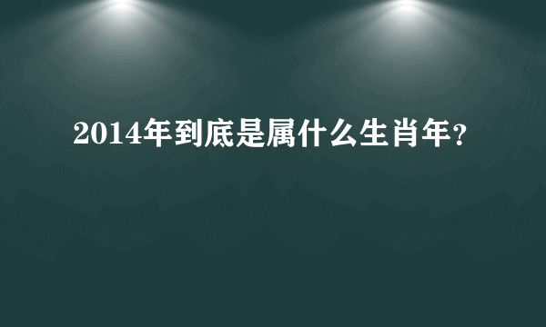 2014年到底是属什么生肖年？